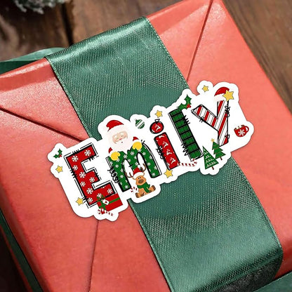 28Pcs Personalized Christmas Gift Tags - Gifts Wrap Envelope Seals Ideas Merry Christmas Labels - Fun Holiday Gift Stickers - Cute Xmas Sticker Label - Custom Name Xmas Gifts Wrapping Present Tag