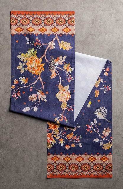 Maison d' Hermine Table Runner 100% Cotton Single Layer Table Runners 60 inches Long for Thanksgiving Christmas Decorations Home Kitchen Dining Party Wedding (Kelim - Infinity, 14.5" x 60")