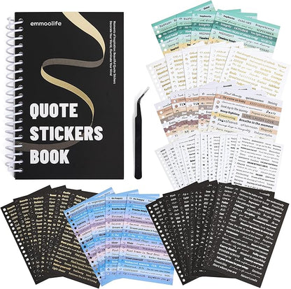 2500+ Pcs Word Stickers for Journaling, 50 Sheets Quote Sticker Gold Foil Art Scrapbook Supplies for Junk Journal, Scrapbooking Supplies for Bullet Journal Craft Small Talk Stickers for DIY Gift Card