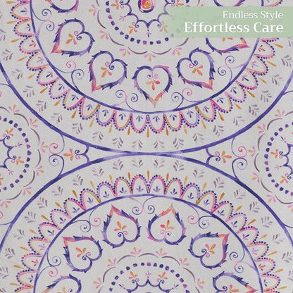 Maison d' Hermine Table Runner 100% Cotton Single Layer Table Runners 108 inches Long Decorative for Home Kitchen Dining Party Baby Shower Wedding Bridal Shower Spring Summer (Mandala, 14.50" x 108")