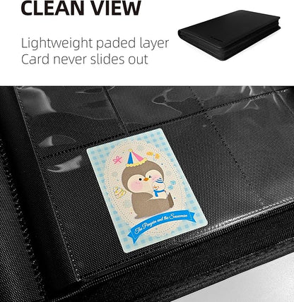 16 Pockets Premium Card Binder 1024 Cards Trading Card Binders Side Load Card Storage Display Album(16 Pocket 1024 Card Slot,Black)