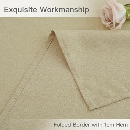 maxmill Rectangular Tablecloth Linen Texture Stain Proof Waterproof Wrinkle Free Spillproof Washable Slubby Texture Table Cloth Farmhouse Tablecloths for Dining Party Holiday, 60 x 140 Inch, Beige