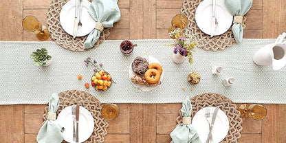 DII Woven Basic Tabletop Collection Chevron Table Runner, 15x108, Jadeite