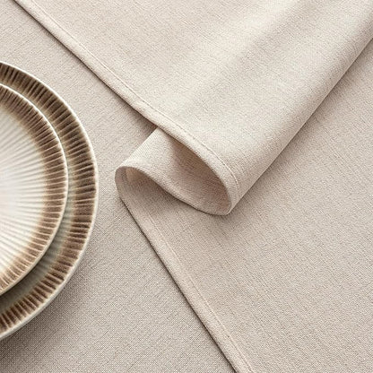 MIULEE Ivory Linen Tablecloth 52x70 Inch Rectangle Table Cloth Waterproof,Stain Resistant & Wrinkle Resistant for Dining Party Wedding