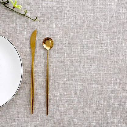 maxmill Flaxy Faux Linen Table Cloth with 2-Tone Slubby Texture Wrinkle Resistant Anti-Shrink Soft Tablecloth for Kitchen Dining Tabletop for Buffet Banquet Parties Rectangle 60 x 140 Inch Linen