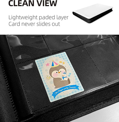 16 Pockets Premium Card Binder 1024 Cards Trading Card Binders Side Load Card Storage Display Album(16 Pocket 1024 Card Slot,White)