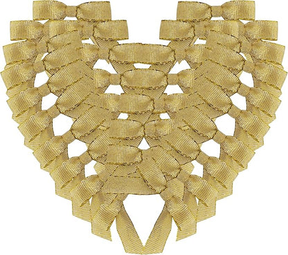 50pcs/pak 1-1/2" Mini Metallic Gold Ribbon Bows Without Twist Ties for Crafts Candy Packing Decor Christmas Halloweeen Decoration (W.Gold)