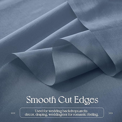 VACVELT Wedding Arch Draping Fabric Dusty Blue Chiffon, 2 Panels Sheer Drapes 30 Inch x 20ft Chiffon Backdrop Curtain Wedding Decor, Outdoor Sheer Drapery for Ceremony Party Ceiling