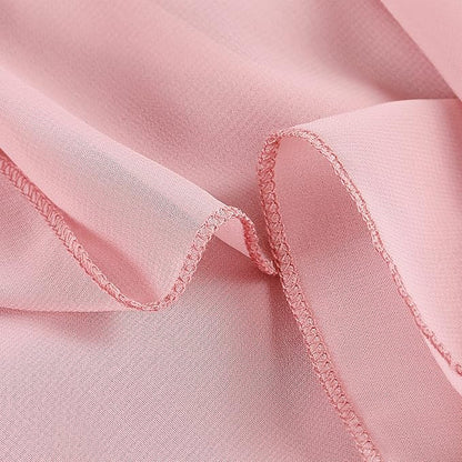 14FT Dusty Rose Chiffon Table Skirt Sheer Rectangle Tablecloth for Wedding 1st Baby Girl Birthday Party Bridal Shower Decoration
