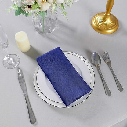 Cloth Napkins 17x17 inch Washable Polyester Dinner Napkins Soft Table Napkins for Wedding Party Dining Banquet(Royal Blue,12PCS)