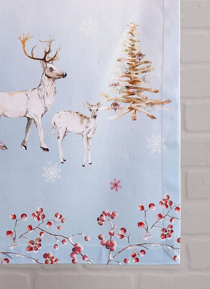 Maison d' Hermine Table Runner 100% Cotton Single Layer Table Runners 90 inches Long for Thanksgiving Christmas Decorations Home Kitchen Dining Party Wedding (Fairy Tale Forest, 14.5" x 90")