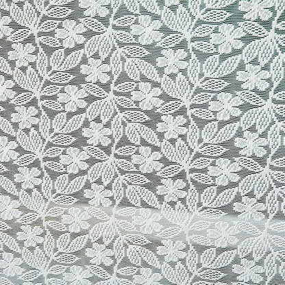 Lace Tablecloth Leaf Pattern Warp Knitting Fabric Solid White Rectangle/Oblong Table Cover for Kitchen Dining Farmhouse Wedding Party Decor Ivory, 52x70 Inch