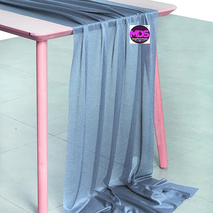 MDS 2 Pack 14ft Chiffon Table Runner 29 x 170 Inches Sheer Wedding Runner Romantic Rustic Table Runner for Wedding Decorations, Birthday Parties, Bridal Shower Party Arch Decor - Dusty Blue
