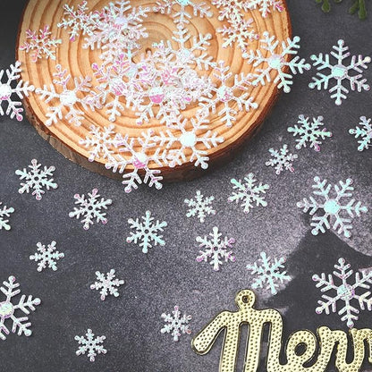 MARFOREVER Snowflake Confetti Decorations, Winter Snowflake Glitter Confetti White Snow Scatter Confetti Winter Wonderland Table Centerpiece for Winter Wedding Birthday Party Decor Supplies