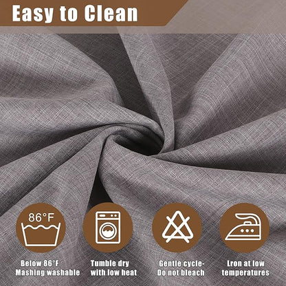 Fitable Faux Linen Tablecloth Rectangle 60 x 84 Inch - Fabric Neutral Table Cloth for 6 Foot Tables, Stone Flax Look Kitchen Table Cover for Farmhouse, Dining, Party, Outdoor Picnic, Camping