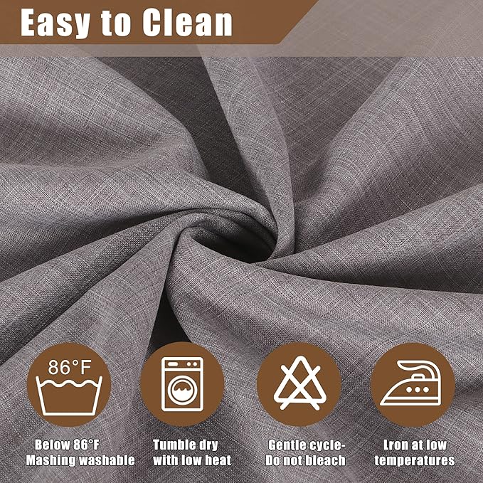 Fitable Linen Textured Square Tablecloths 2 Pack, Washable Fabric Table Clothes, Holiday Table Covers for Kitchen Dining, Party, Farmhouse (Stone, 54 x 54 Inch)