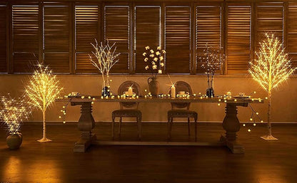 LITBLOOM Lighted Brown Willow Branches 32IN 100 LED with Timer Battery Operated, Tree Branch with Warm White Lights for Holiday Christmas Decoration Indoor Outdoor Use