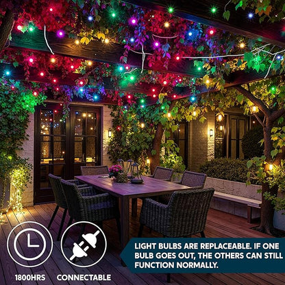 Joiedomi Christmas String Lights Indoor,200(2x100) Mini Multicolor Light with 42.8 FT White Wire,Lighting Decor for Patio Dorm Classroom Bedroom Holiday Wedding Party Garland Birthday Festival