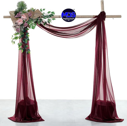 MDS Halloween Chiffon Draping Fabric - 2 Panel, 30" Wide x 30ft Long - Sheer Spooky Arbor & Canopy Drapery for Haunted House Backdrops, Party Ceilings, DIY Costumes & Themed Events - Burgundy