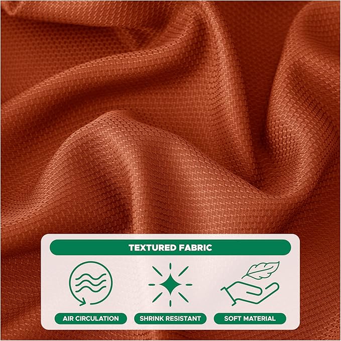 Biscaynebay Fall Tablecloth Textured Fabric 90x132 Inch Rectangular, Rust Thanksgiving Autumn Harvest Water Resistant Fabric Tablecloths for Kitchen, Dining, Wedding, Parties Machine Washable