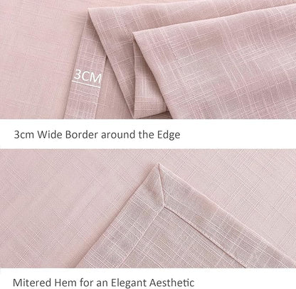 maxmill Lux Faux Linen Table Cloth with Slubby Yarn Textured Weaves Wrinkle Free Anti-Shrink Soft Tablecloth Decorative Table Cover for Outdoor and Indoor Use Rectangle 60 x 104 Inch Blush