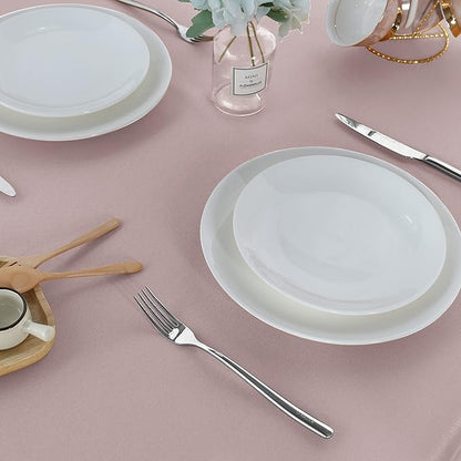 Fitable Rectangle Tablecloth Stain and Wrinkle Resistant Washable Polyester Table Cloth for Buffet Parties and Camping (54x120 inch, Blush)