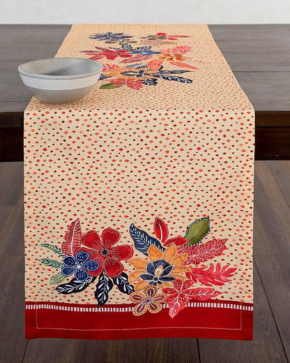 Maison d' Hermine Table Runner 100% Cotton Double Layer Table Runners 72 inches Long for Thanksgiving Christmas Decorations Home Kitchen Dining Party Wedding (Kalahari, 14.5" x 72")
