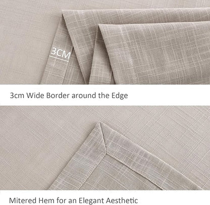 maxmill Lux Faux Linen Tablecloth with Slubby Yarn Textured Weaves Wrinkle Free Anti-Shrink Soft Table Cloth for Kitchen Dining Tabletop for Outdoor and Indoor Use Rectangle 60 x 84 Inch Natural