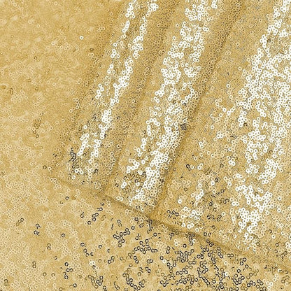 OQSQ Gold Sequin Tablecloth 50x80 inch, Glitter Drape Table Cloth, Sparkle Sequence Table Overlays for Thanksgiving Day Wedding Birthday Party Baby Bridal Shower