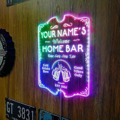 ADVPRO Personalized Your Name Home Bar RGB Dynamic Glam LED Sign - Cut-to-Edge Shape - Smart 3D Decoration - Multicolor Signage st06s43-fnd-p11b-tm-c