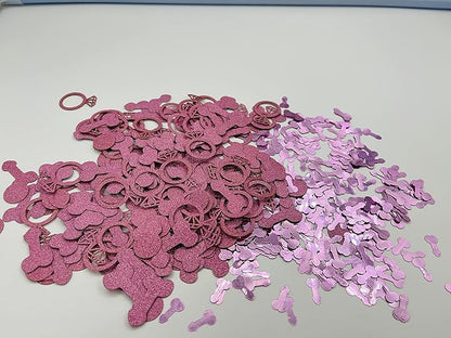 801 Pcs Rose Pink Glitter Cute Sprinkle Confetti Party Decoration for Valentine's Day, Celebration, Wedding, Engagement