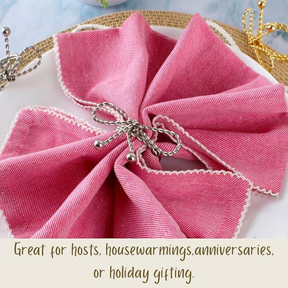 Heavy Duty Metal Napkin Ring Set of 12 - Elegant Napkin Ring with Sturdy Design - Handmade Napkin Holders for Wedding, Dinner, Parties, Dining Room, Family Gathering (Gold & Silver) - CLEENTABLE