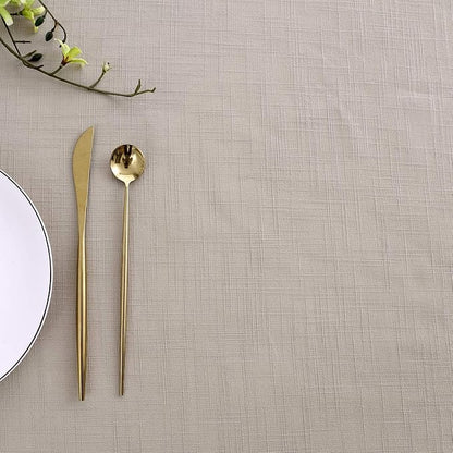 maxmill Lux Faux Linen Tablecloth with Slubby Yarn Textured Weaves Wrinkle Resistant Anti-Shrink Soft Table Cloth for Kitchen Dining Restaurant Tabletop Rectangle 60 x 120 Inch Natural