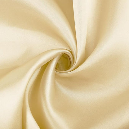 Aneco 12 Pieces Satin Napkins Soft Dinner Napkins Square Weddings Table Napkin 17 x 17 Inches for Restaurant Weddings Party Dinner Decoration (Champagne)