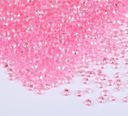 10000 pcs/Pack Wedding Table Scatter Confetti Crystals Acrylic Diamonds Vase Fillers 4.5 mm Rhinestones for Wedding, Bridal Shower, Vase Beads Decorations (Pink)