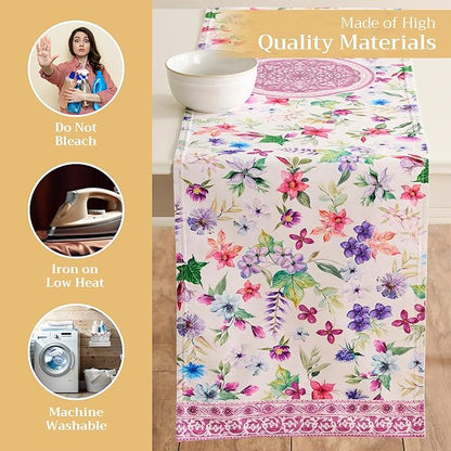 Maison d' Hermine Table Runner 100% Cotton Double Layer Table Runners 72 inches Long Decorative for Home Kitchen Dining Party Baby Shower Wedding Bridal Shower Spring Summer (Chardon, 14.50" x 72")