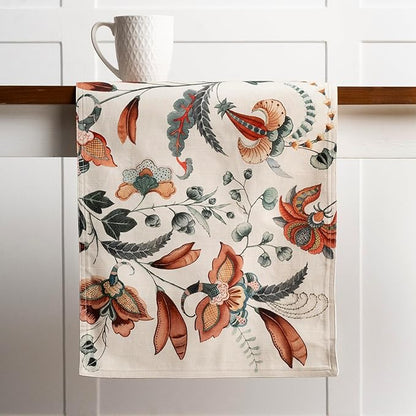Maison d' Hermine Table Runner 100% Cotton Double Layer Table Runners 108 inches Long for Thanksgiving Christmas Decorations Home Kitchen Dining Party Wedding (Dalida, 14.5" x 108")