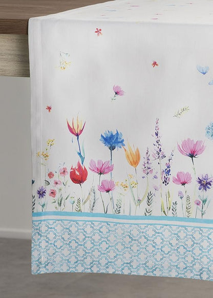 Maison d' Hermine Table Runner 100% Cotton Single Layer Table Runners 72 inches Long Decorative for Home Kitchen Dining Party Wedding Bridal Shower Spring Summer (Flower in The Field, 14.50" x 72")