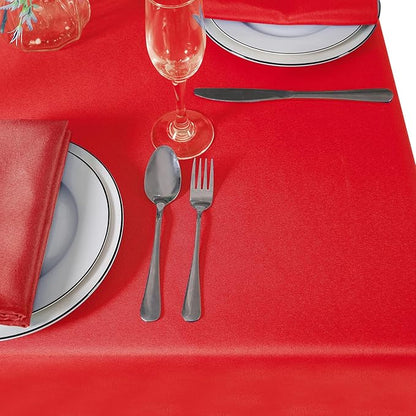 60 inch Round Tablecloth Washable Polyester Table Cloth Decorative Table Cover for Wedding Party Dining Banquet（60 inch,Red）