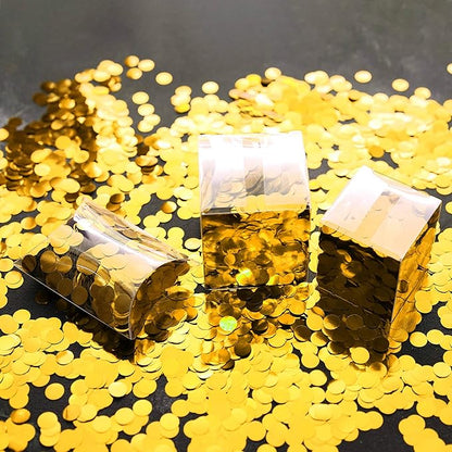 Gold Foil Mylar Round Confetti Circle Dot Graduation Wedding Table Scatter Centerpieces Baby Shower Birthday Engagement Reception Party Favors Decorations Celebrations, 60g