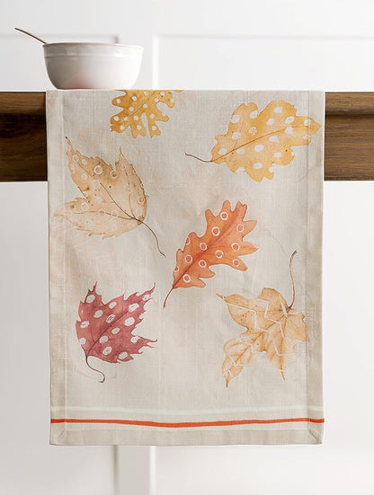 Maison d' Hermine Table Runner 100% Cotton Single Layer Table Runners 72 inches Long for Thanksgiving Christmas Decorations Home Kitchen Dining Party Wedding (Colours of Autumn, 14.5" x 72")