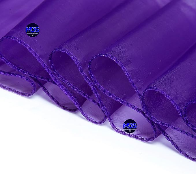 MDS Pack of 125 PCS Organza Chair Sashes Wider Dining Chair Bows Ribbon Tie Back for Wedding Party Birthday Bridal Shower Reception Event Banquet Home Chair Cover Decoration - Purple