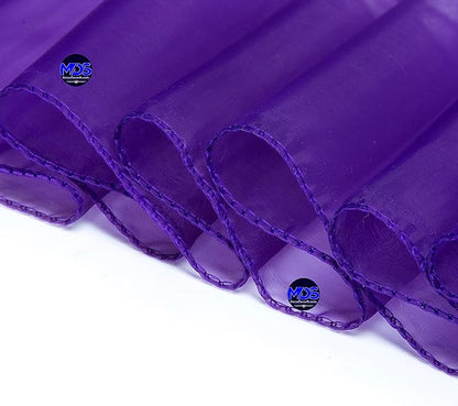 MDS Pack of 50 PCS Organza Chair Sashes Wider Dining Chair Bows Ribbon Tie Back for Wedding Party Birthday Bridal Shower Reception Event Banquet Home Chair Cover Decoration - Purple