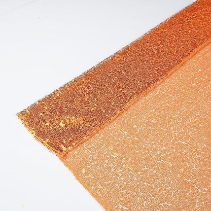 Poise3EHome 4Pcs 2Ft x 8Ft Orange Sequin Backdrop Curtains, Glitter Photography Background, Sequence Xmas Thanksgiving Backdrop (Orange, 4 pcs-2ftx8ft)