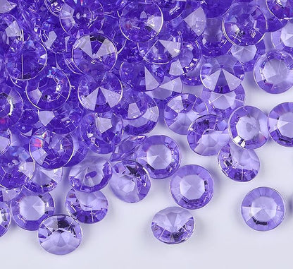 1000pcs/ Pack Wedding Table Acrylic Diamond Scatter Crystals Confetti Acrylic Gems Vase Fillers Rhinestones for Wedding, Bridal Shower, Vase Beads Decorations (10mm, Violet)