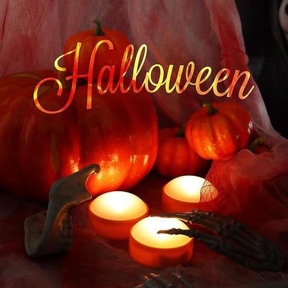 LED Pumpkin Lights with Remote and Timer, Battery Operated Bright Flickering Flameless Candles for Pumpkin Decor, Jack-O-Lantern Halloween Party Decorations,Orange Color, 3 Pack