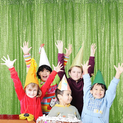 Sugargirl Apple Green Sequin Backdrop Curtain 2 Panels 2FTx8FT Glitter Apple Green Background Drapes Sparkle Photography Backdrop for Party Wedding Birthday Wall Decoration
