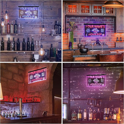 ADVPRO Personalized Your Name Custom Home Bar Beer Established Year Dual Color LED Neon Sign White & Yellow 12 x 8.5 Inches st6s32-p1-tm-wy