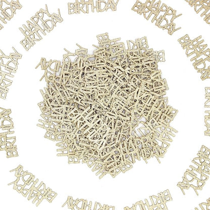 Champagne-Gold Happy Birthday Confetti for Tables Light Gold Glitter Birthday Party Table Scatters for Adult/Kids Birthday Anniversary DIY Crafts Party Supplies 100PC