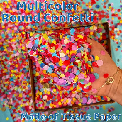 Multicolor Confetti - Mexican Colorful Party Confetti - 1.5 LBs/680 grams - Round Tissue Confetti